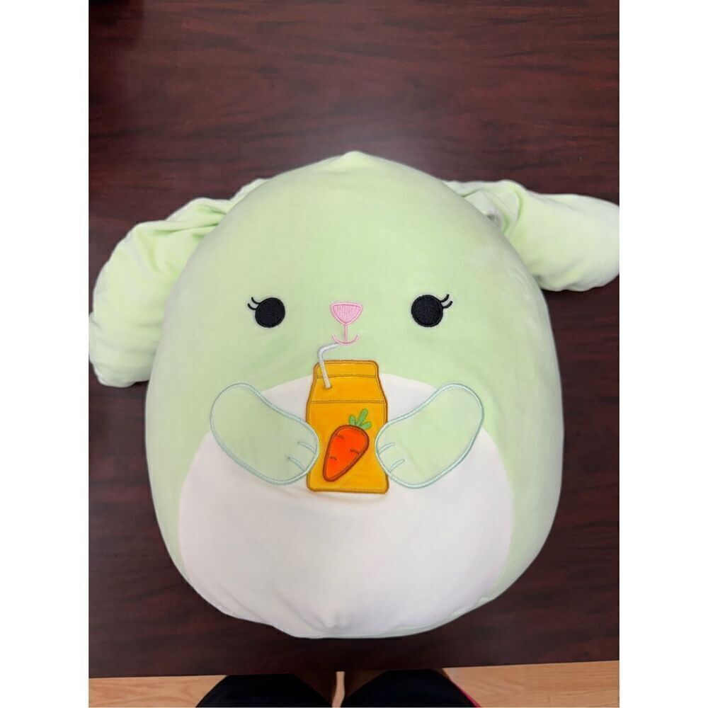 NWT Hara Green Easter Bunny with Carrot 14 Inch Squishmallows Plush